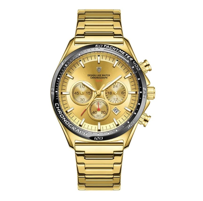 LIGE 89130 Stainless Steel Chronograph Gents Watch