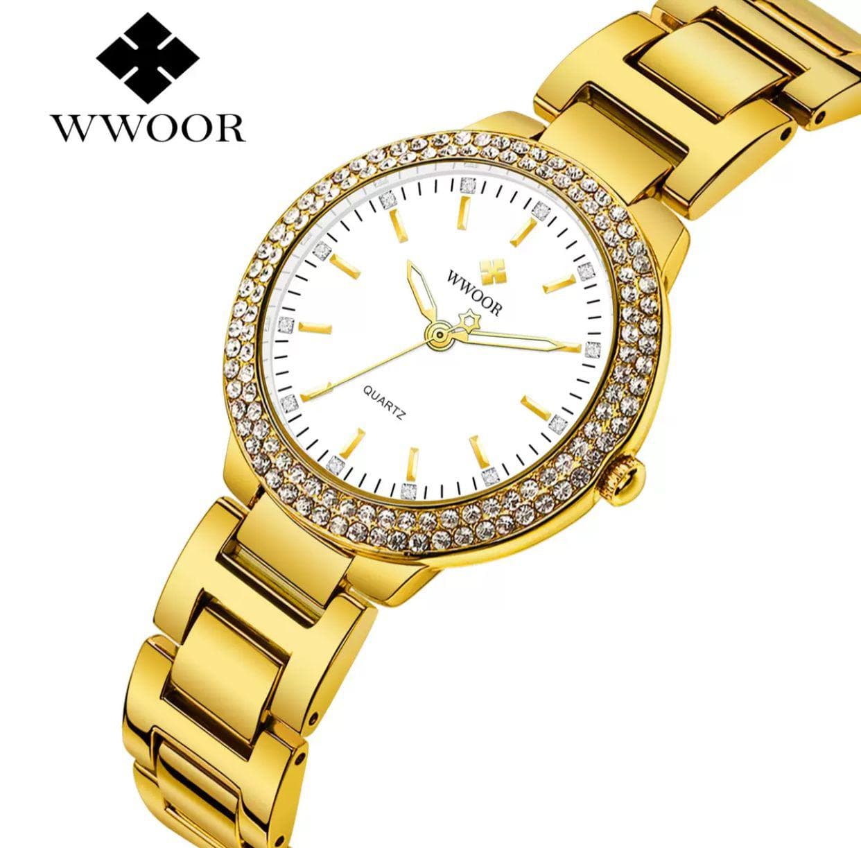 WWOOR Stainless Steel 30 ATM Waterproof Ladies Watch