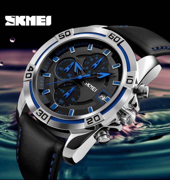 SKMEI 9345 Leather Strapped Gents Watch